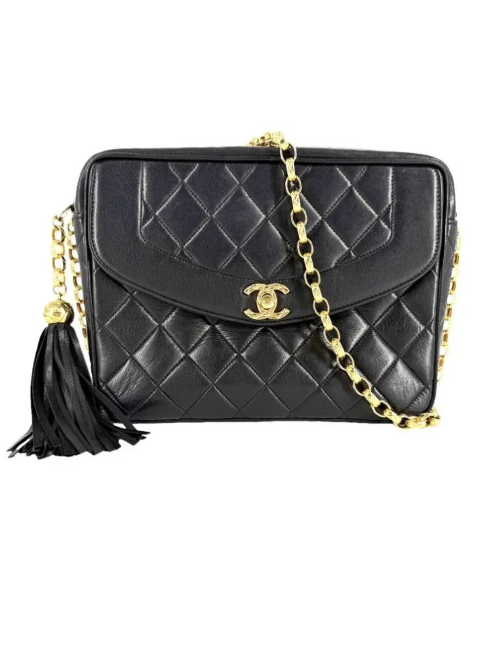 Chanel Shoulder Bag Quilted Diana Flap Tassel CC Logo Crossbody Turnlock